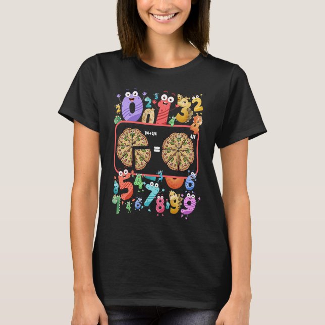 Camiseta Maths Day Costume Idea For Kids & Pizza Numbers Fr (Anverso)