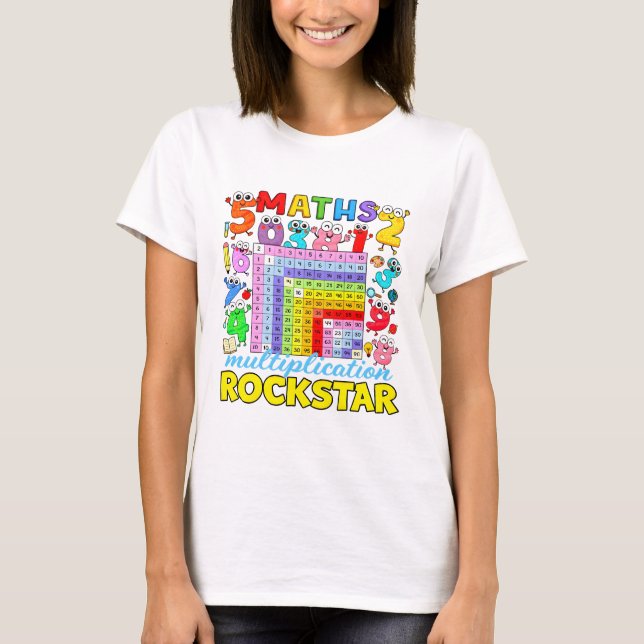 Camiseta Maths Multiplication Rockstar Calculator T Shirt (Anverso)