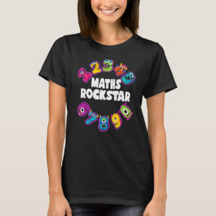 Camiseta Maths Rockstar Niños Guay Monster Números matemáti