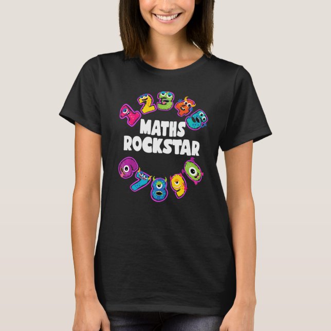 Camiseta Maths Rockstar Niños Guay Monster Números matemáti (Anverso)