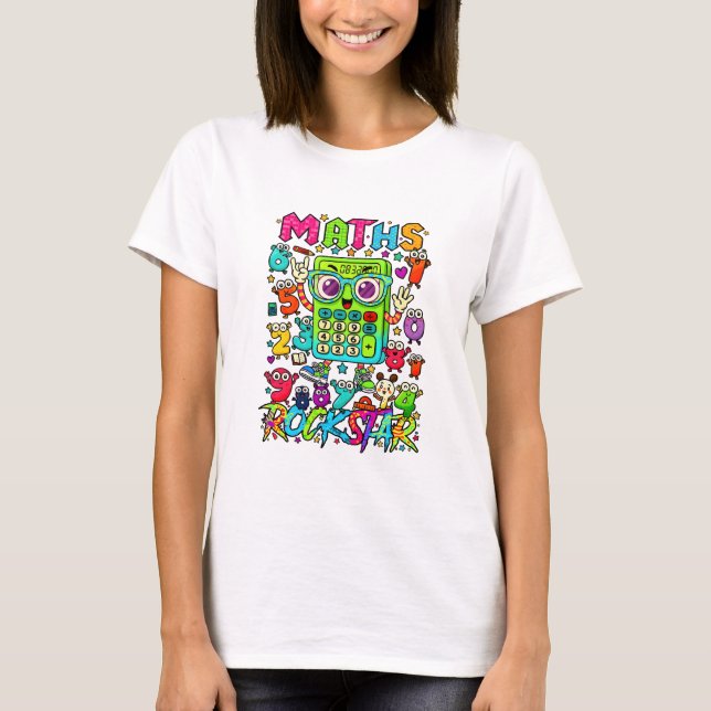 Camiseta Maths Rockstar T Shirt for Teachers and Schools (Anverso)