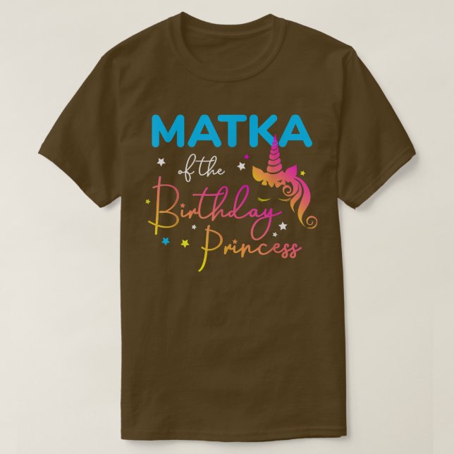 Camiseta Matka de la princesa cumpleaños Bday Unicorn (Diseño del anverso)