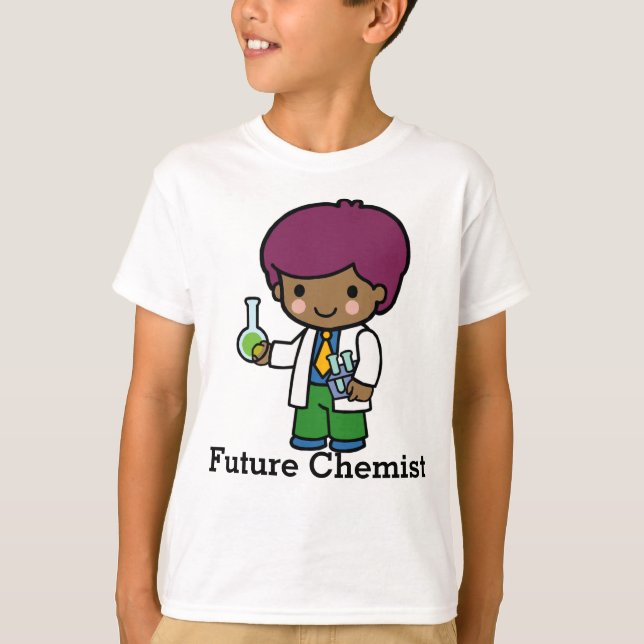 Camiseta Matraz y tubos de ensayo para niños químicos/cient (Anverso)