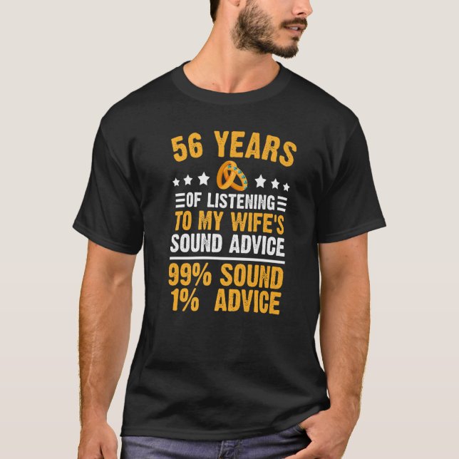 Camiseta matrimonio 56 años aniversario boda para el marido (Anverso)