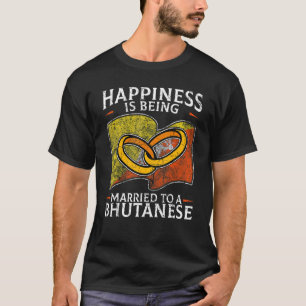 Camiseta Matrimonio butanés culto de matrimonio con bandera