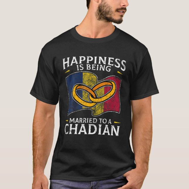 Camiseta Matrimonio chadiano Chad Bandera casada Cultura ca (Anverso)