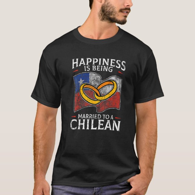 Camiseta Matrimonio chileno Chile Bandera Casada Cultura Ma (Anverso)
