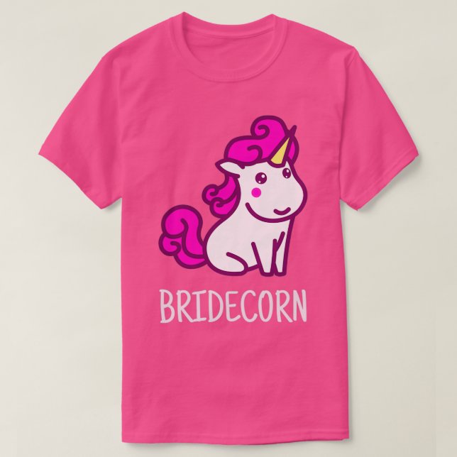 Camiseta Matrimonio de bodas de novias de unicornio (Diseño del anverso)