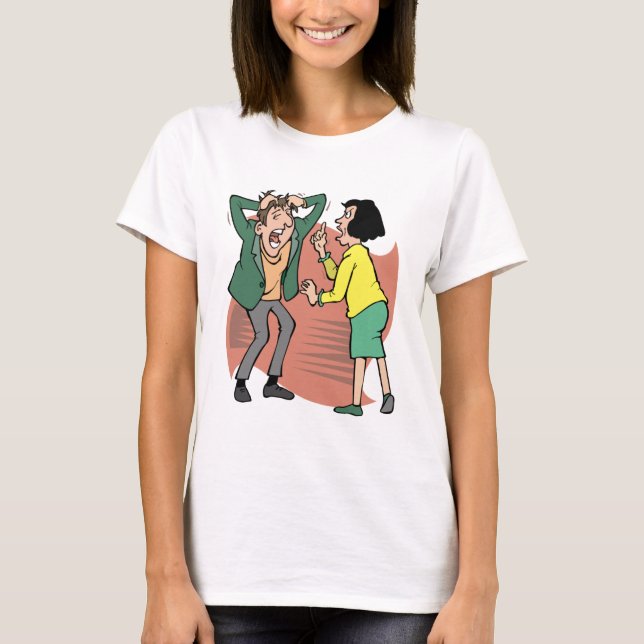 Camiseta Matrimonio esposa mujer hermanos que luchan (Anverso)