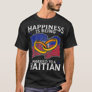 Camiseta Matrimonio haitiano Haití matrimonio con bandera d