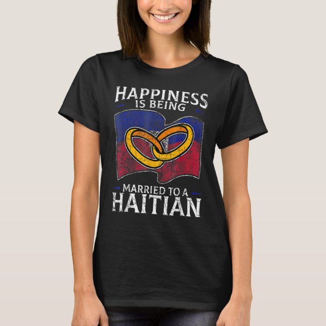 Camiseta Matrimonio haitiano Haití matrimonio con bandera d (Anverso)