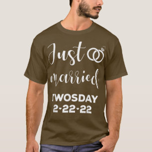 Camiseta Matrimonio recién el 222222 Esposa Esposa Matemáti