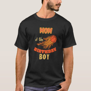 Camiseta Matriz Del Tema Del Baloncesto De Birthday Boy