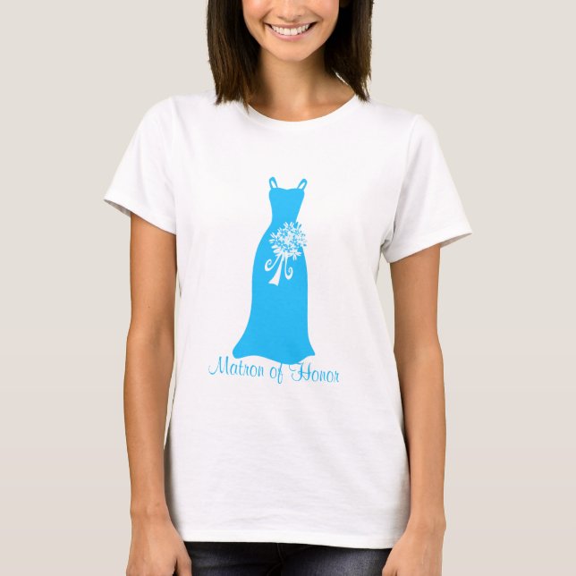 Camiseta Matrón azul oceánico de vestido de honor (Anverso)