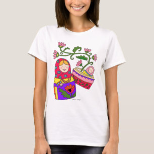 Camiseta Matroshka y arte popular ucraniano del bebé