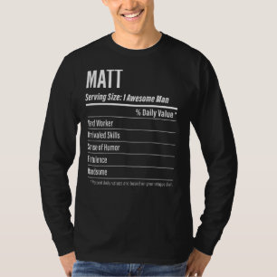 Camiseta Matt Serving Size Nutrition Label Calories