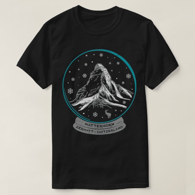 Camiseta Matterhorn Snowglobe Vintage (Diseño del anverso)