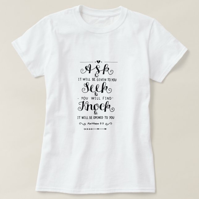 CAMISETA MATTHEW 7:7 (Diseño del anverso)