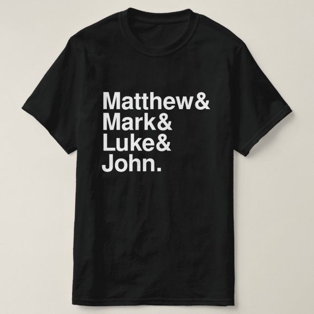 CAMISETA MATTHEW MARK LUKE JOHN (Diseño del anverso)