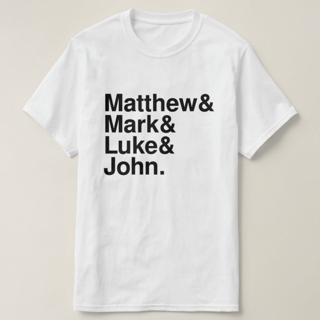 CAMISETA MATTHEW MARK LUKE JOHN (Diseño del anverso)