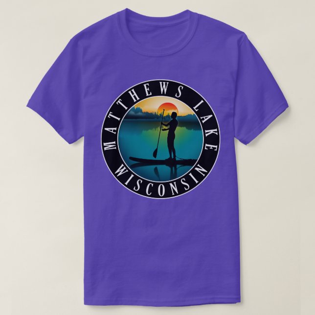 Camiseta Matthews Lake Wisconsin Paddleboard (Diseño del anverso)