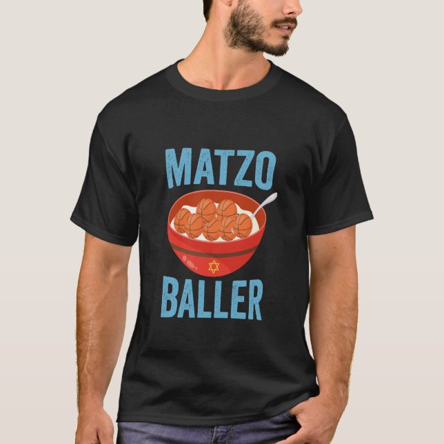 Camiseta Matzo Baller Funny Baloncesto Hanukkah Holiday (Anverso)