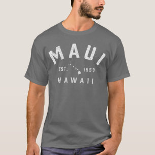 Camiseta Maui Hawái Est Vintage Preppyhrowback Vacaciones A