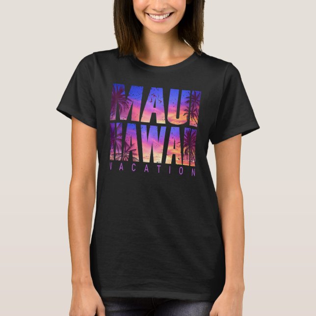 Camiseta Maui Hawaii Beach Summer Vacation Matching Family  (Anverso)