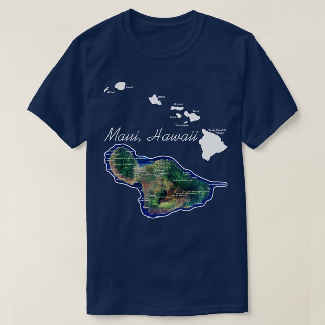 Camiseta Maui Hawaii con Islas Hawái (Diseño del anverso)