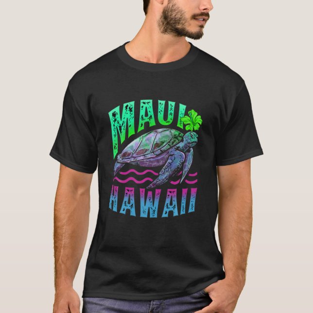 Camiseta Maui Hawaii Hawaii Isla Tropical Turtle Vi (Anverso)