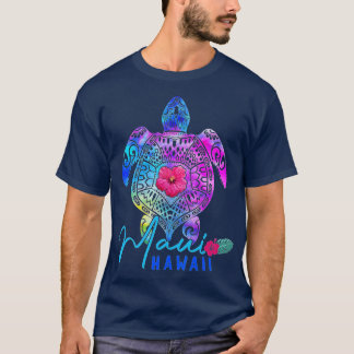 Camiseta Maui Hawaii Hawaiian Tie Dye Sea Turtle Vacation S