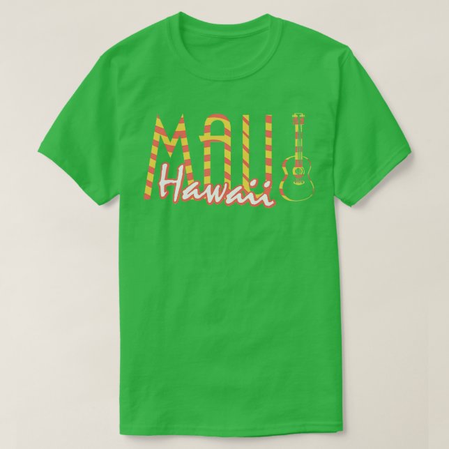Camiseta Maui Hawaii Instrumento musical de guitarra TShirt (Diseño del anverso)