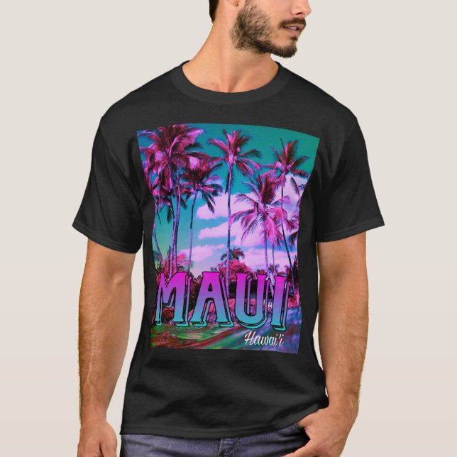 Camiseta Maui Hawai'i Palm Trees T-shirt  (Anverso)