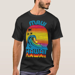 Camiseta Maui Hawaii Retro Throwback Surf & Beach Souvenir