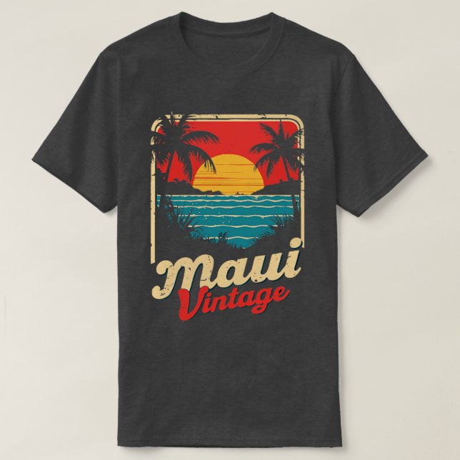 Camiseta Maui hawaii Retro TShirt (Diseño del anverso)