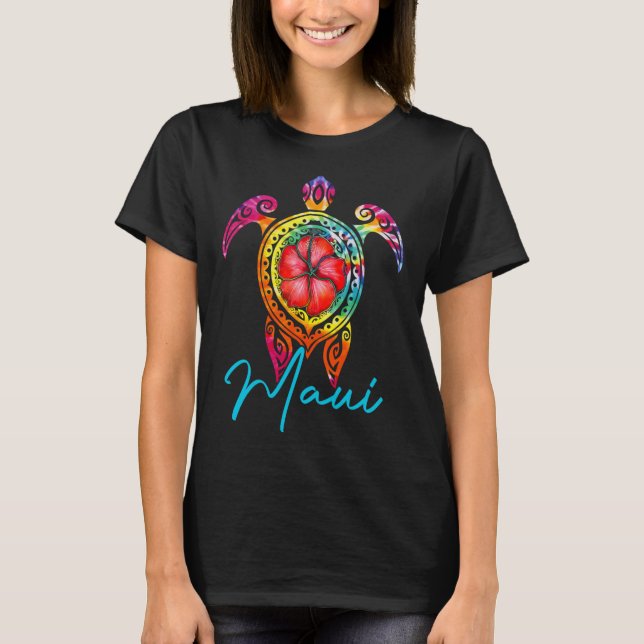Camiseta Maui Hawaii Tie Dye Sea Turtle (Anverso)