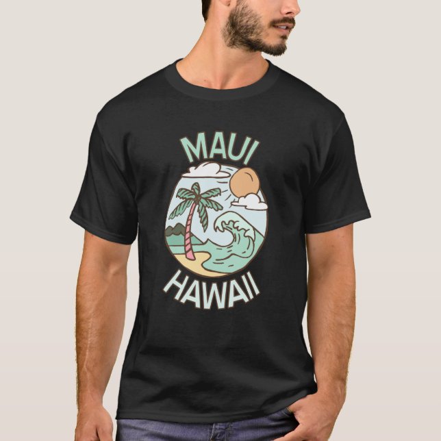 Camiseta Maui Hawaii Tropical Beach Vacation Souvenir (Anverso)