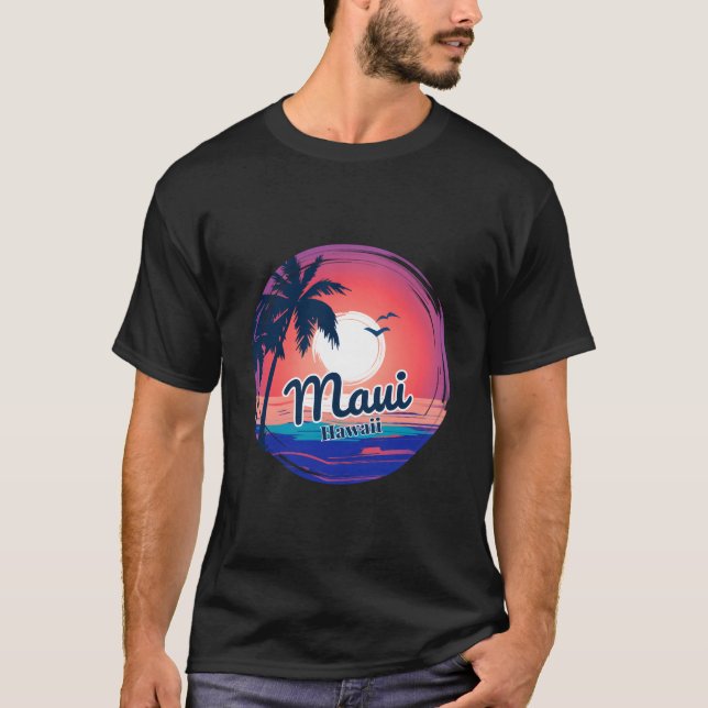 Camiseta Maui Hawaii Tropical Paradise Hawaiian Vacation Ma (Anverso)