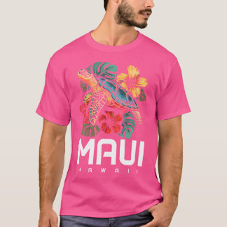 Camiseta Maui Hawaii Turtle Scuba Flor de buceo Hawái