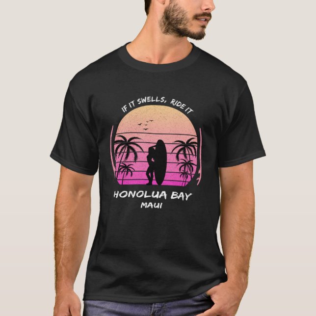 Camiseta Maui Honolua Bay Surf Palms Hawaii Waikiki Sea Sou (Anverso)