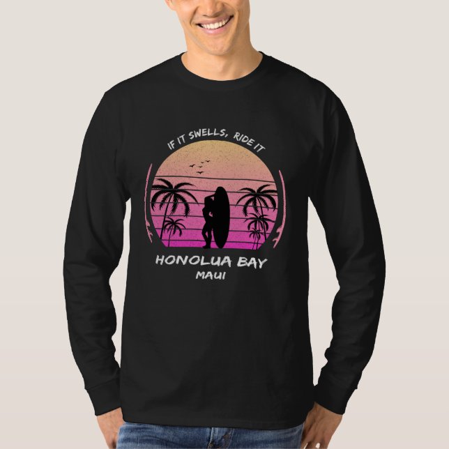 Camiseta Maui Honolua Bay Surf Palms Hawaii Waikiki Sea Sou (Anverso)
