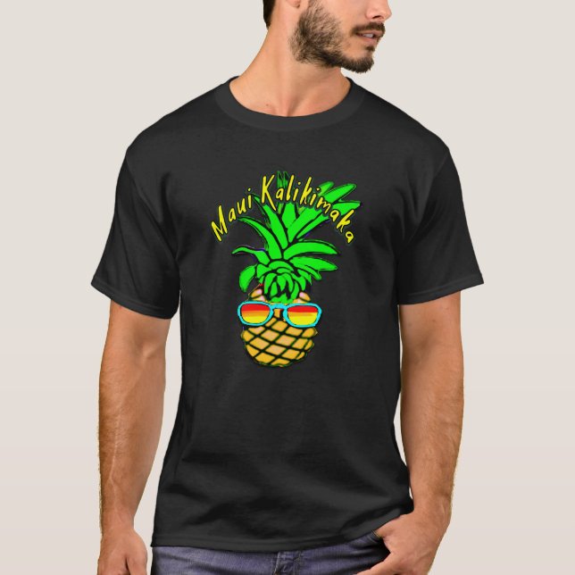 Camiseta Maui Kalikimaka Pun Navidades hawaianos piña (Anverso)