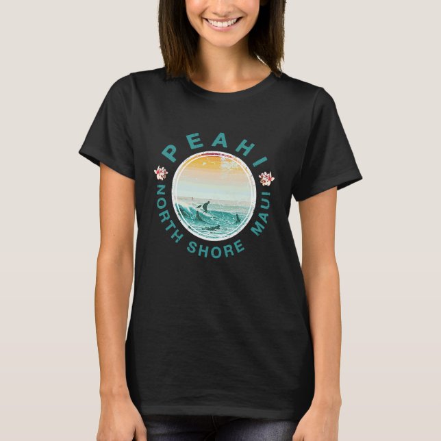 Camiseta Maui Peahi Surfing Hawaiian Retro (Anverso)