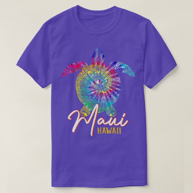 Camiseta Maui Tie Dye Sea Turtle Hawaii Familia Vac (Diseño del anverso)