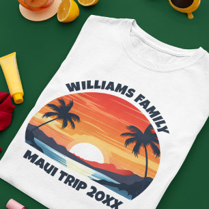 Camiseta Maui Vacation Sunrise Palm Trees Personalizadas