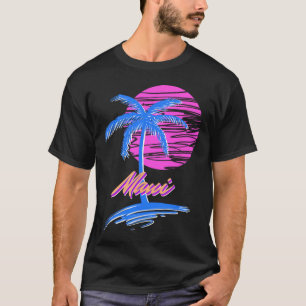 Camiseta Maui Vaporwave Synth Outrun Sunset 80s Beach Retro