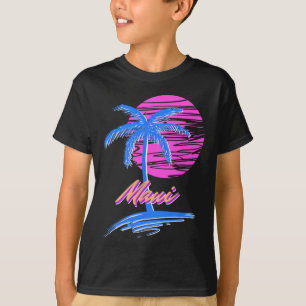 Camiseta Maui Vaporwave Synth Outrun Sunset 80s Beach Retro