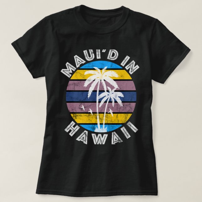 Camiseta Mauid, Boda hawaiano en luna de miel, acaba de Mam (Diseño del anverso)