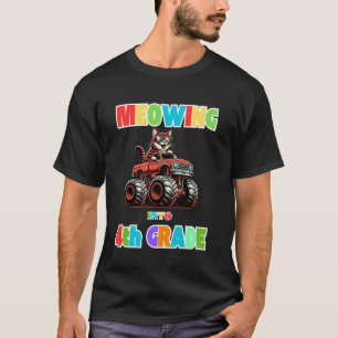 Camiseta Maullando en 4to Grado Gato Divertido De Vuelta a