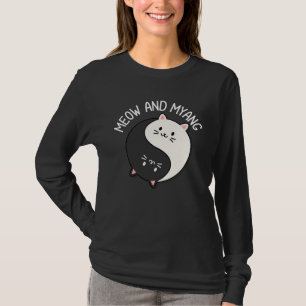 Camiseta Maullar de Gatos y Gato Yin Yang Chino de Myang